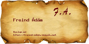 Freind Ádám névjegykártya